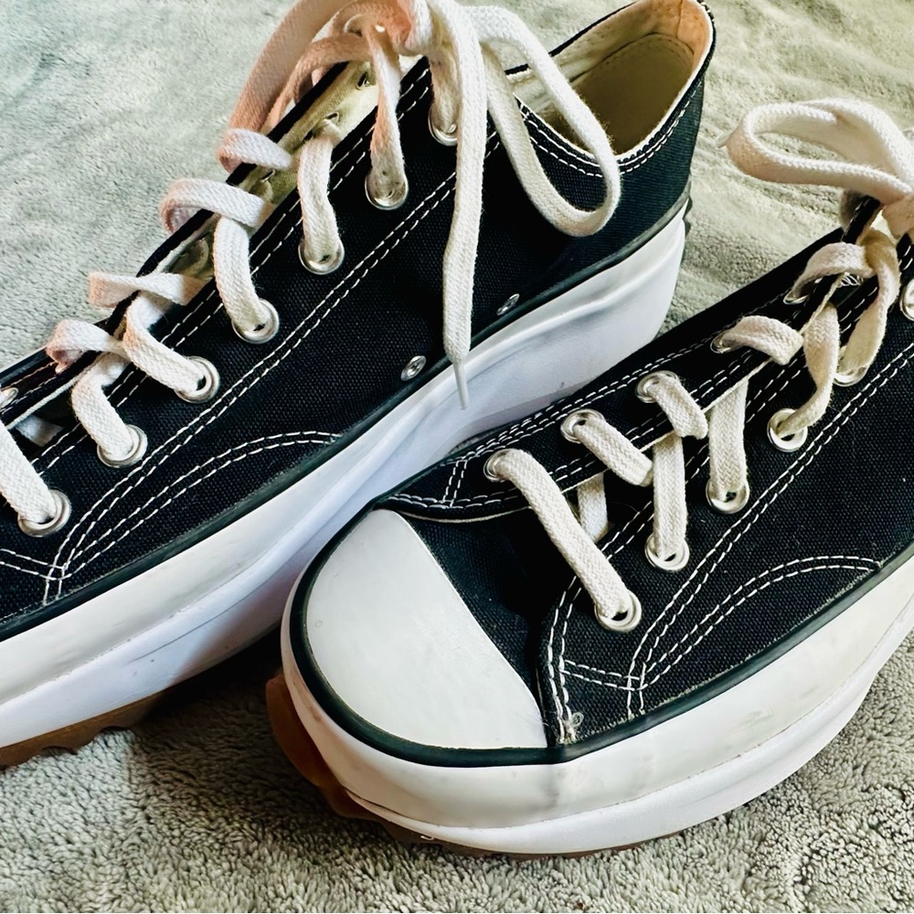 Converse Black and White Platform Sneakers